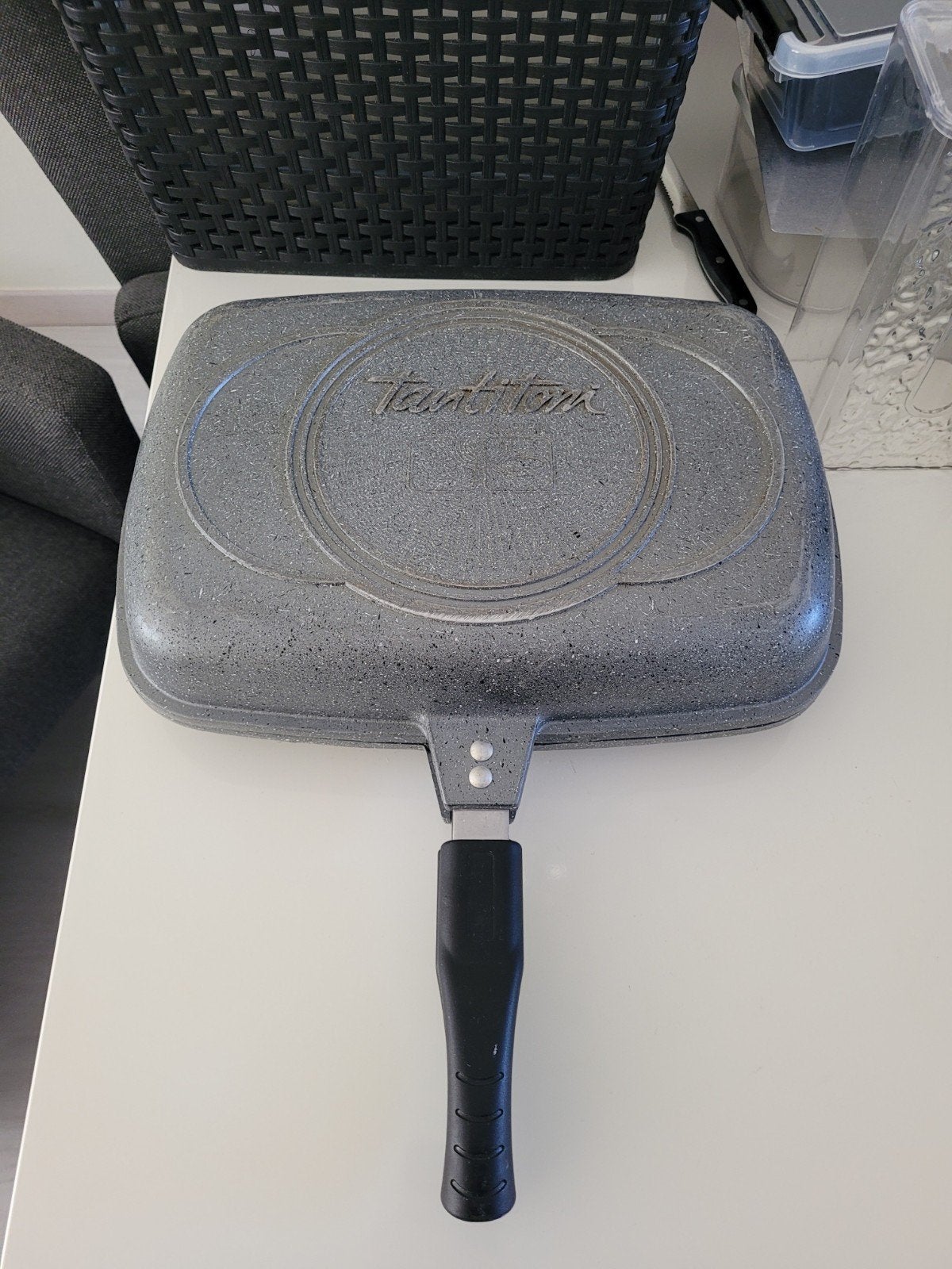 Dubbelzijdige grillpan met antiaanbaklaag, Ophalen, Gebruikt