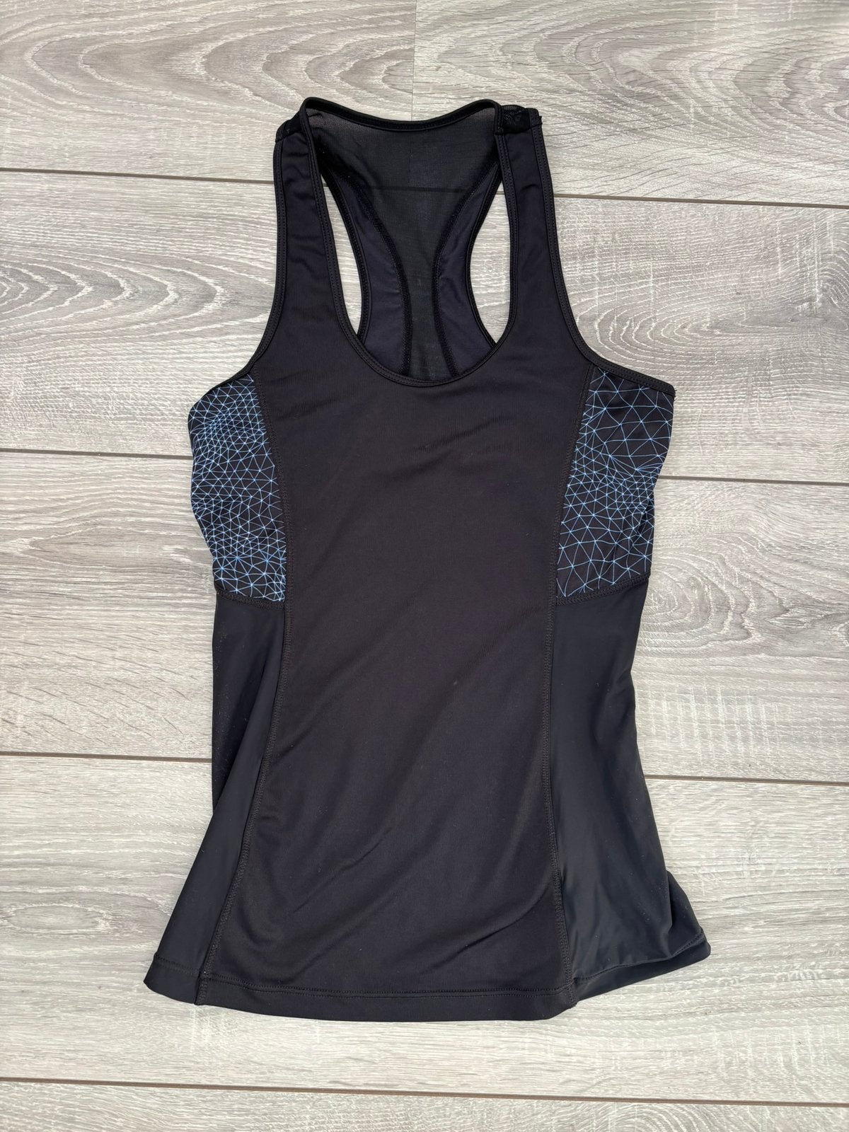Zwarte blauw sport tankttop Oysho maat S zgan, Zwart, Ophalen of Verzenden, Maat 36 (S), Fitness of Aerobics