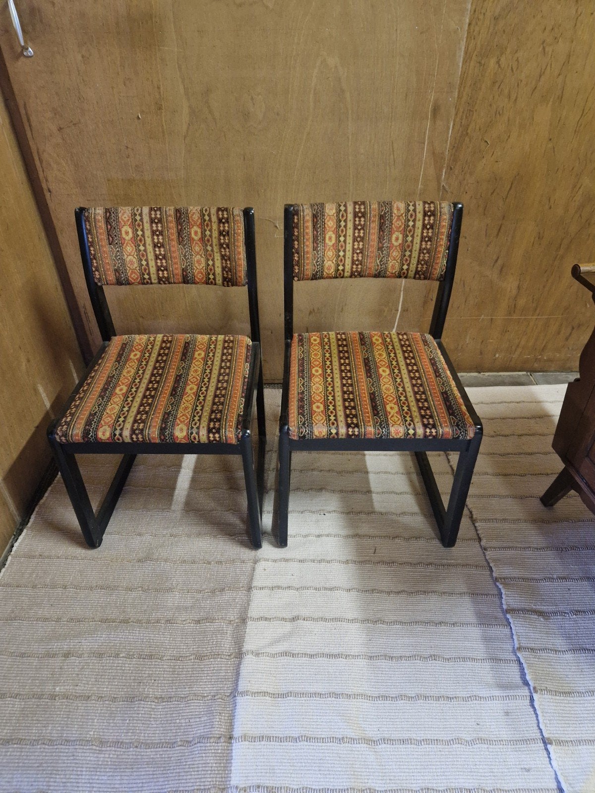 Vintage stoelen 4 stuks met etnisch patroon (set van 2), Ophalen of Verzenden
