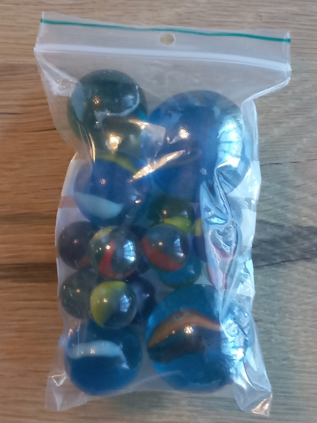 zakje met Vintage transparante glazen swirl knikkers diverse, Ophalen of Verzenden, Gebruikt