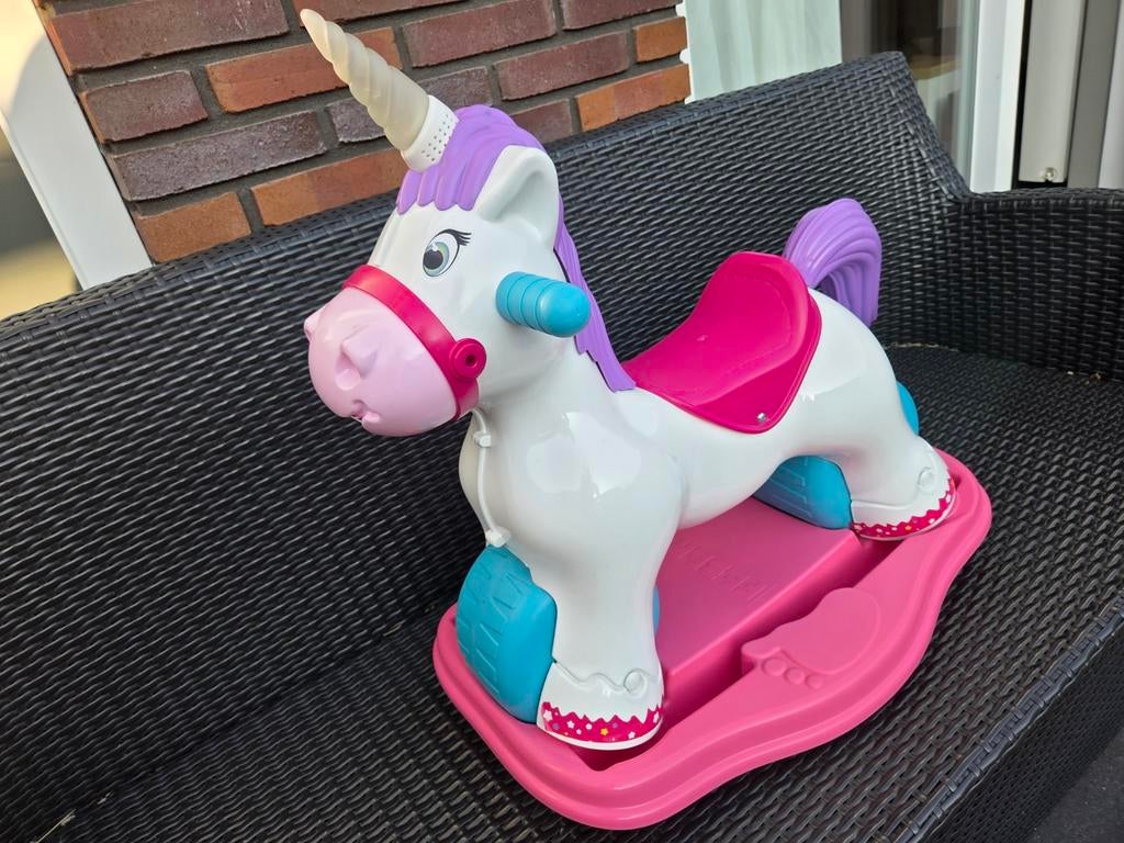 Unicorn schommelpaard / loopauto met geluid, Ophalen of Verzenden, Zo goed als nieuw, Jongen of Meisje