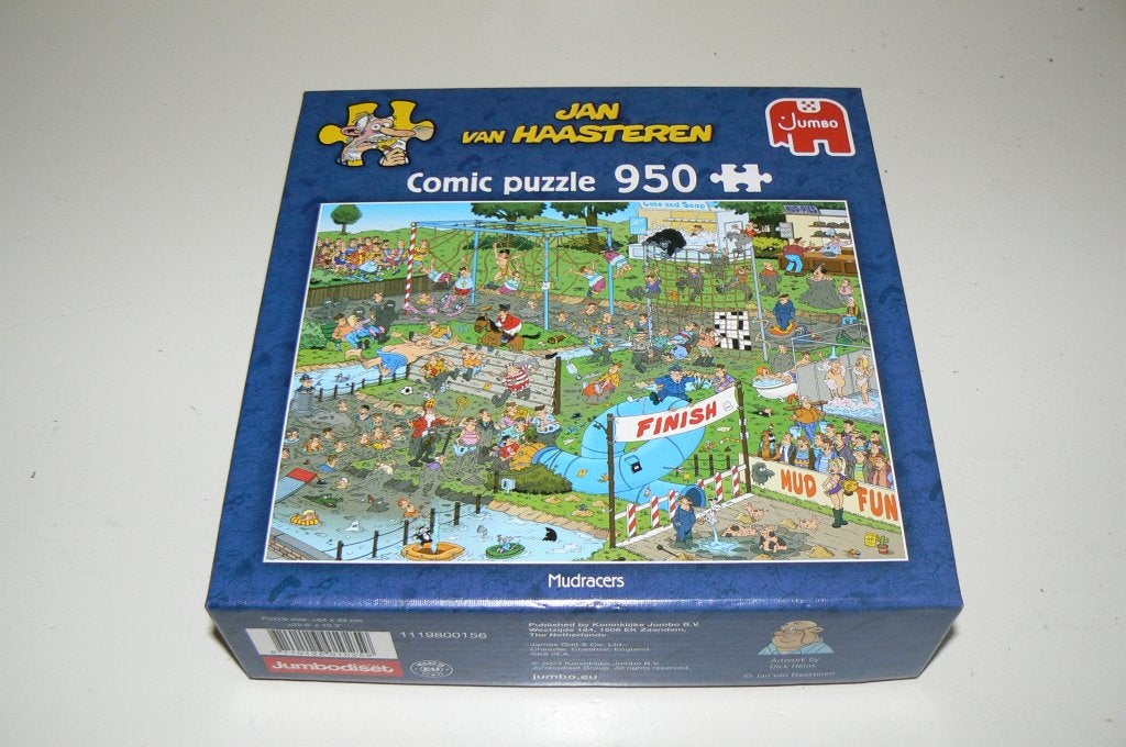 Jan van Haasteren. Mudracers. 950 stukjes. Jumbo, Ophalen of Verzenden, 500 t/m 1500 stukjes, Zo goed als nieuw, Legpuzzel