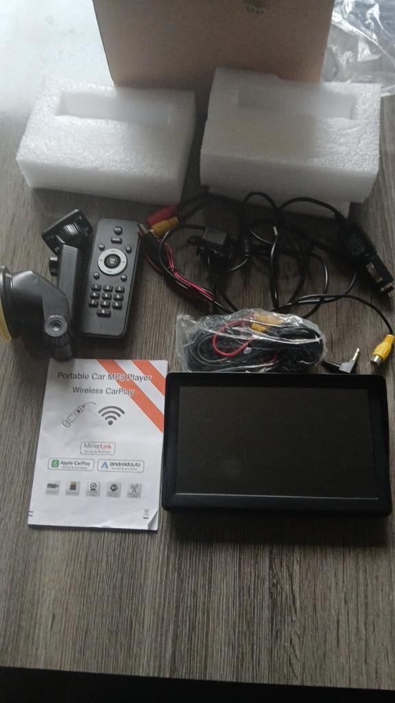 Draagbare auto MP5 speler met draadloze CarPlay, Auto diversen, Autoradio's, Ophalen of Verzenden