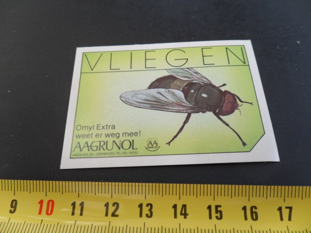 sticker groningen aagrunol OMYL EXTRA tegen vliegen, Ophalen of Verzenden, Zo goed als nieuw
