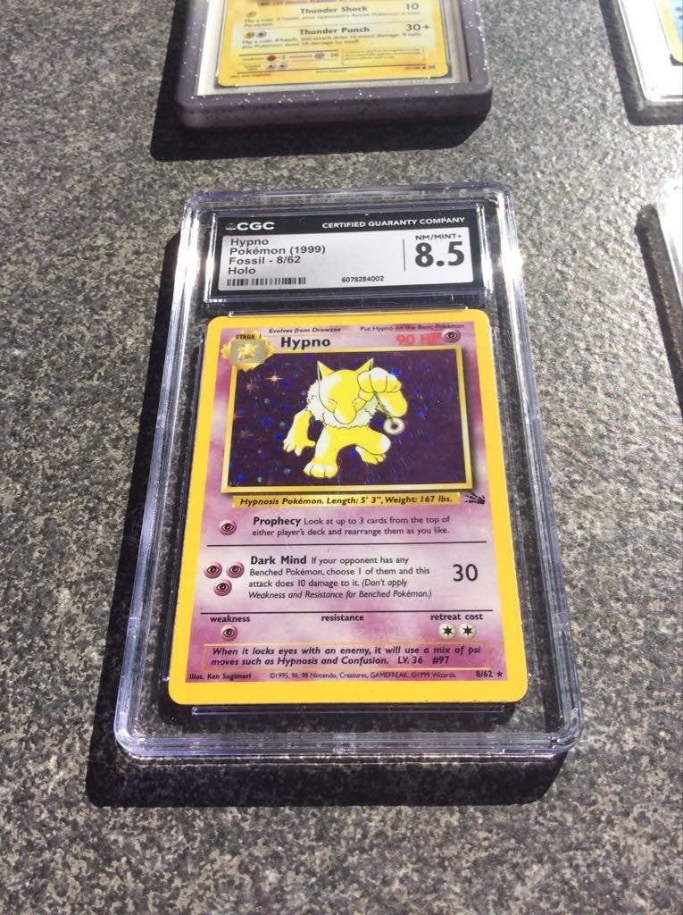 Holo Hypno, Base set Fossil - CGC 8,5 - Pokémonkaart, Ophalen of Verzenden, Zo goed als nieuw, Losse kaart, Foil