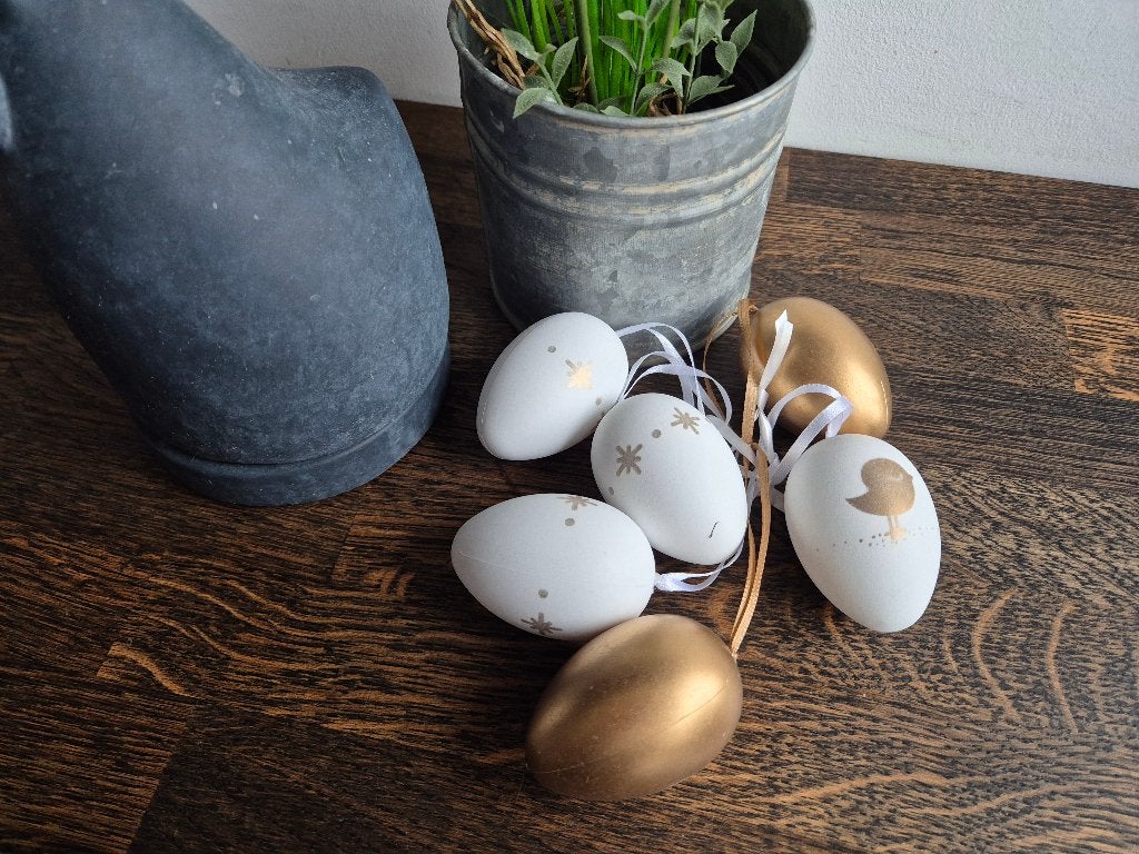 Paas eitjes goud/wit, Diversen, Pasen, *, *, Nieuw, Ophalen of Verzenden