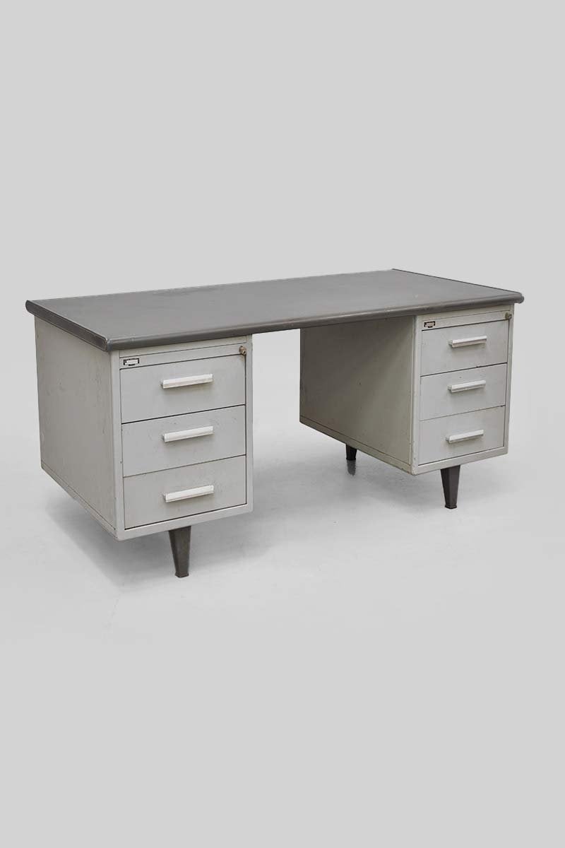 Vintage Gispen bureau met handige ladekasten, Huis en Inrichting, Bureaus, Ophalen, Zo goed als nieuw