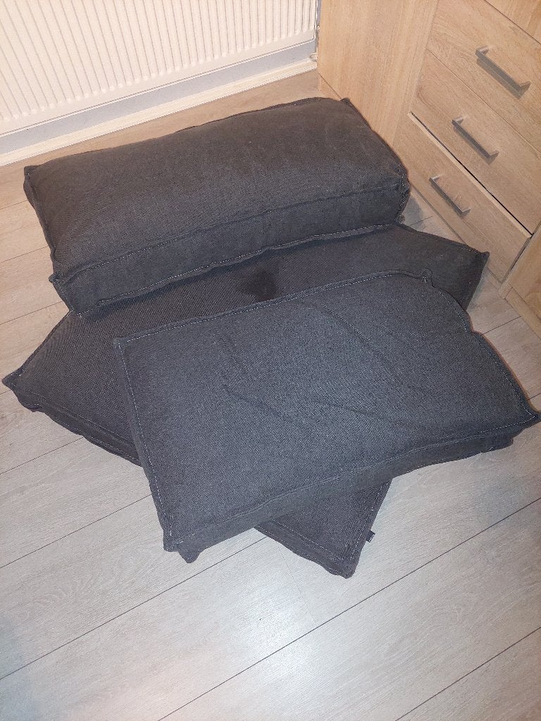 Palletkussens Zwart(3x), Tuin en Terras, Ophalen, Gebruikt
