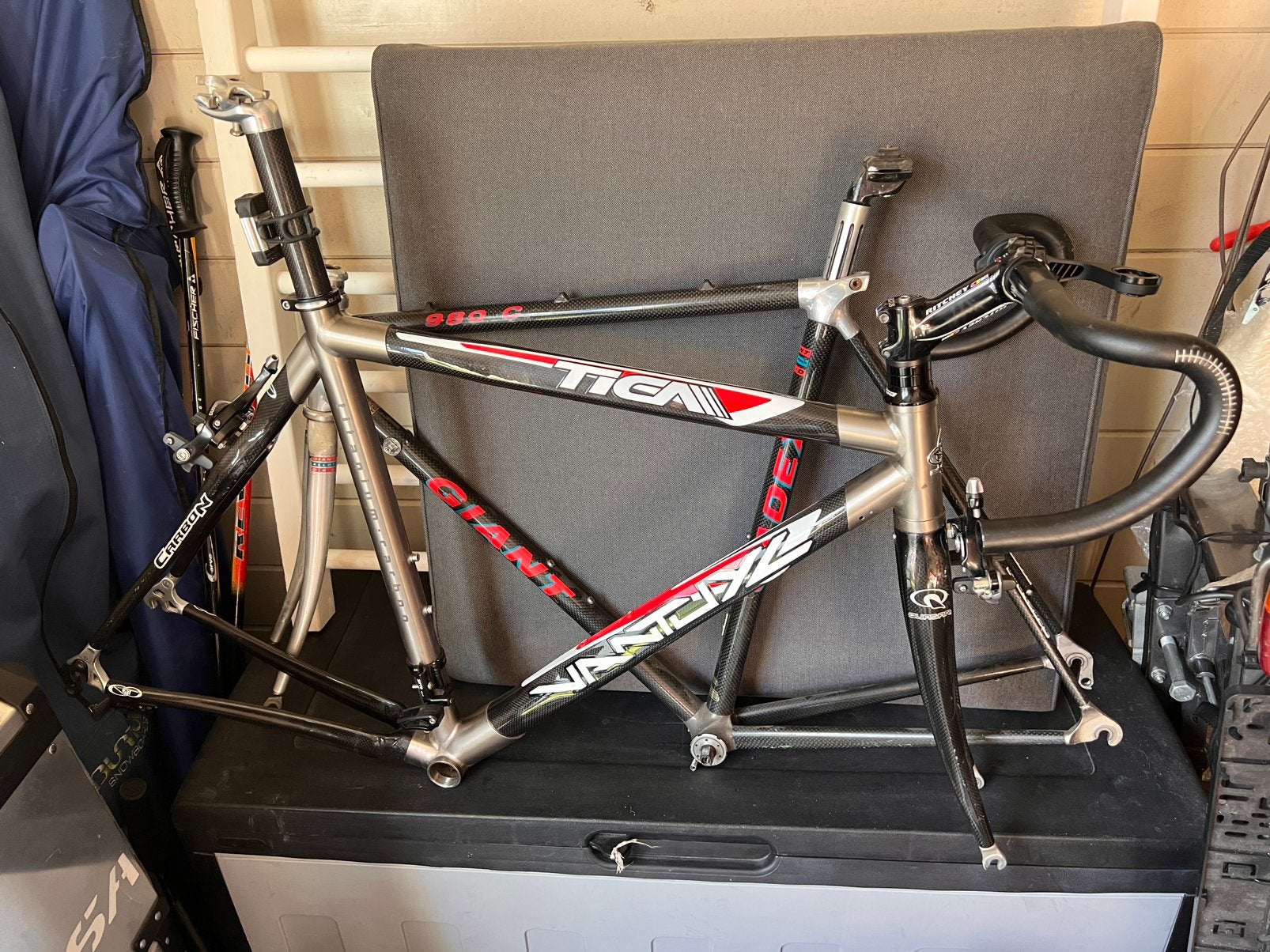 Van Tuyl TiCa carbon frameset maat M, Ophalen, Frame, Titanium, Zo goed als nieuw
