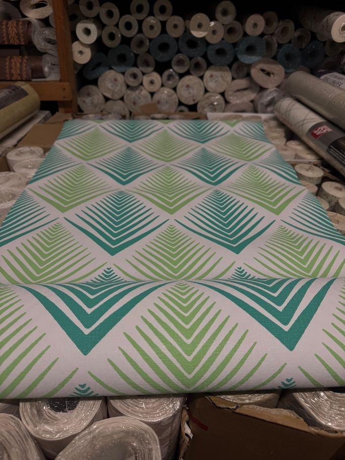 AS Creation Geometrisch Behang Groen Blauw 35606-3, Ophalen of Verzenden, Minder dan 10 m², Groen