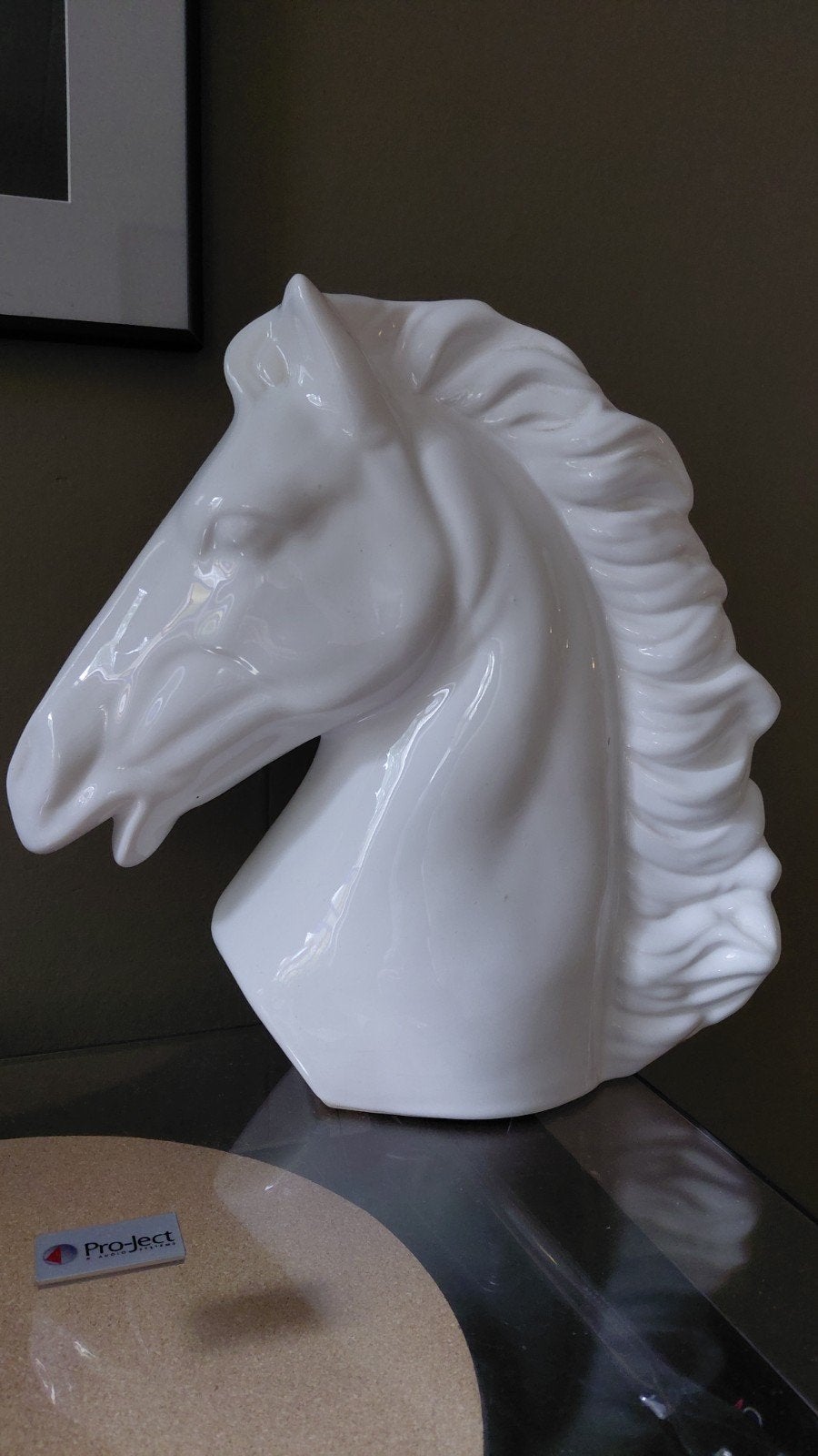 Witte keramische paardenkop, Antiek en Kunst, Ophalen
