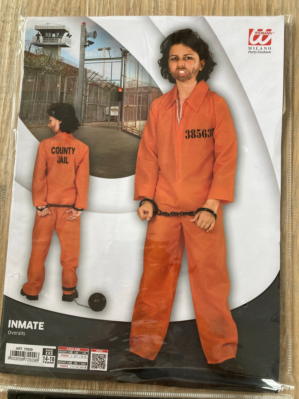 Verhuur Gevangenenkostuum Oranje Overall/ boevenpak mt 164, Oranje, Overige thema's, Overige typen, Textiel