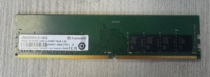 Transcend 16GB DDR4 3200MHz RAM Geheugen (1tje), Computers en Software, RAM geheugen, Server, DDR4, Ophalen of Verzenden, Zo goed als nieuw
