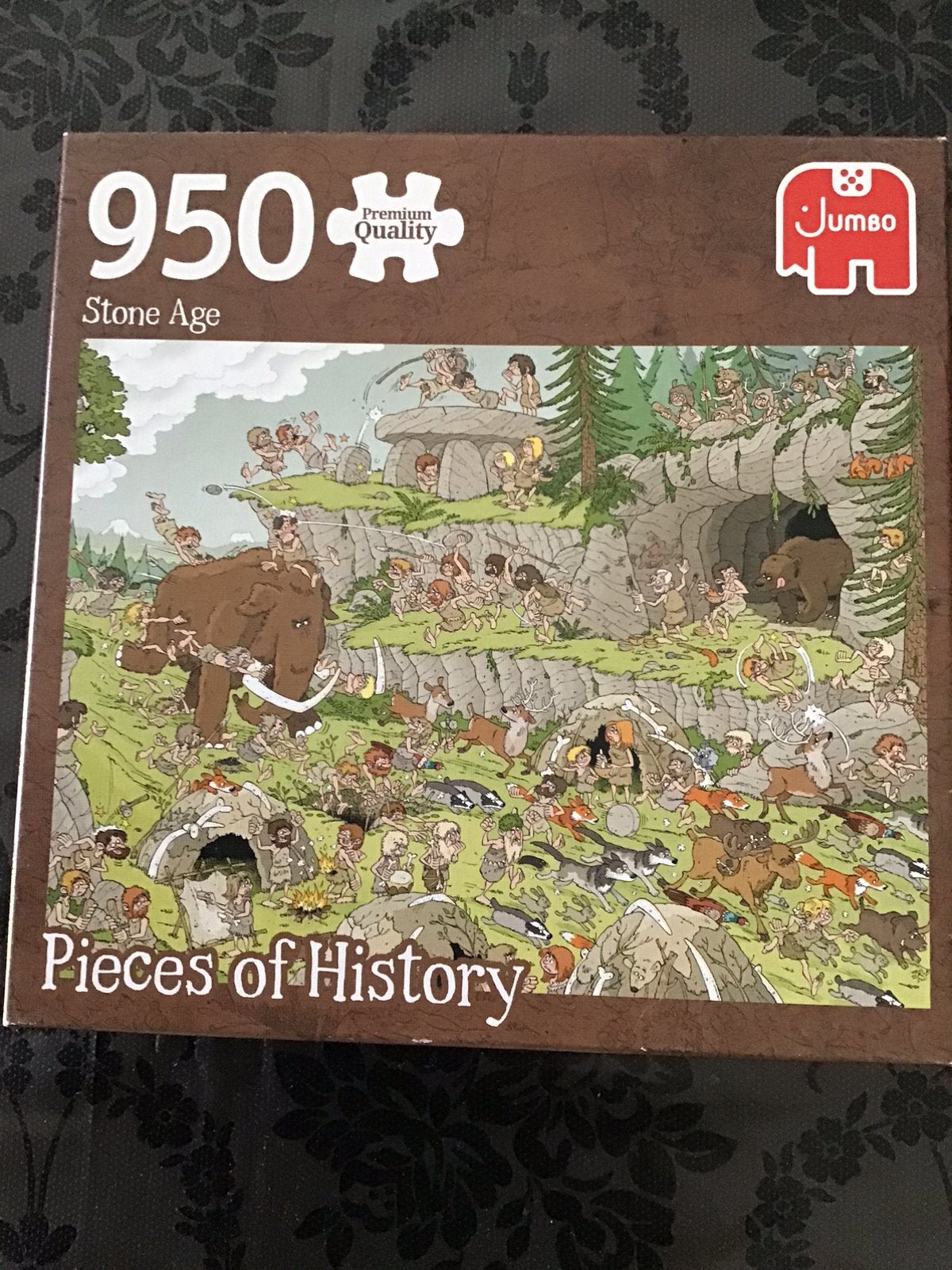 Jumbo puzzel Pieces of Historie-Stone Age /oertijd 950 st, Ophalen of Verzenden, 500 t/m 1500 stukjes, Zo goed als nieuw, Legpuzzel