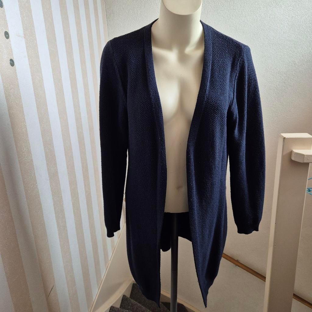 Lang donkerblauw dames vest, maat M, als nieuw, Ophalen of Verzenden, Zo goed als nieuw, Maat 38/40 (M), Blauw