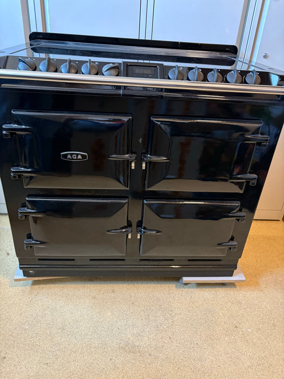 AGA Six-Four Keramisch Fornuis - Zwart, Vrijstaand, Ophalen, 60 cm of meer, Keramisch, 4 kookzones