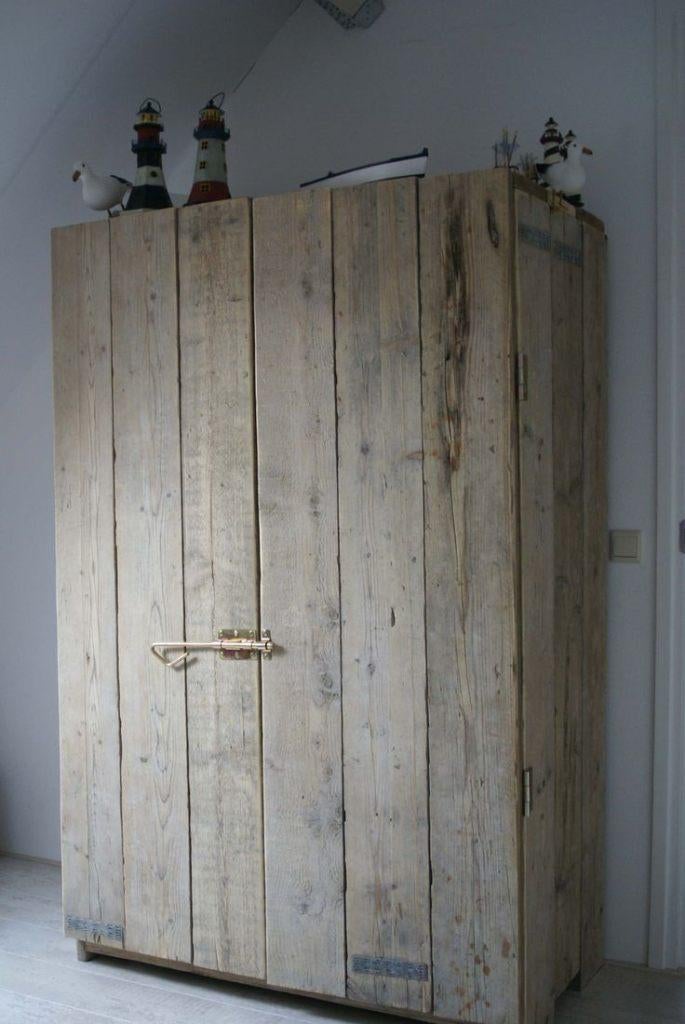 kast steigerhout, Huis en Inrichting, Kasten | Kledingkasten, Nieuw, 200 cm of meer, 100 tot 150 cm, 25 tot 50 cm, Met lade(s)