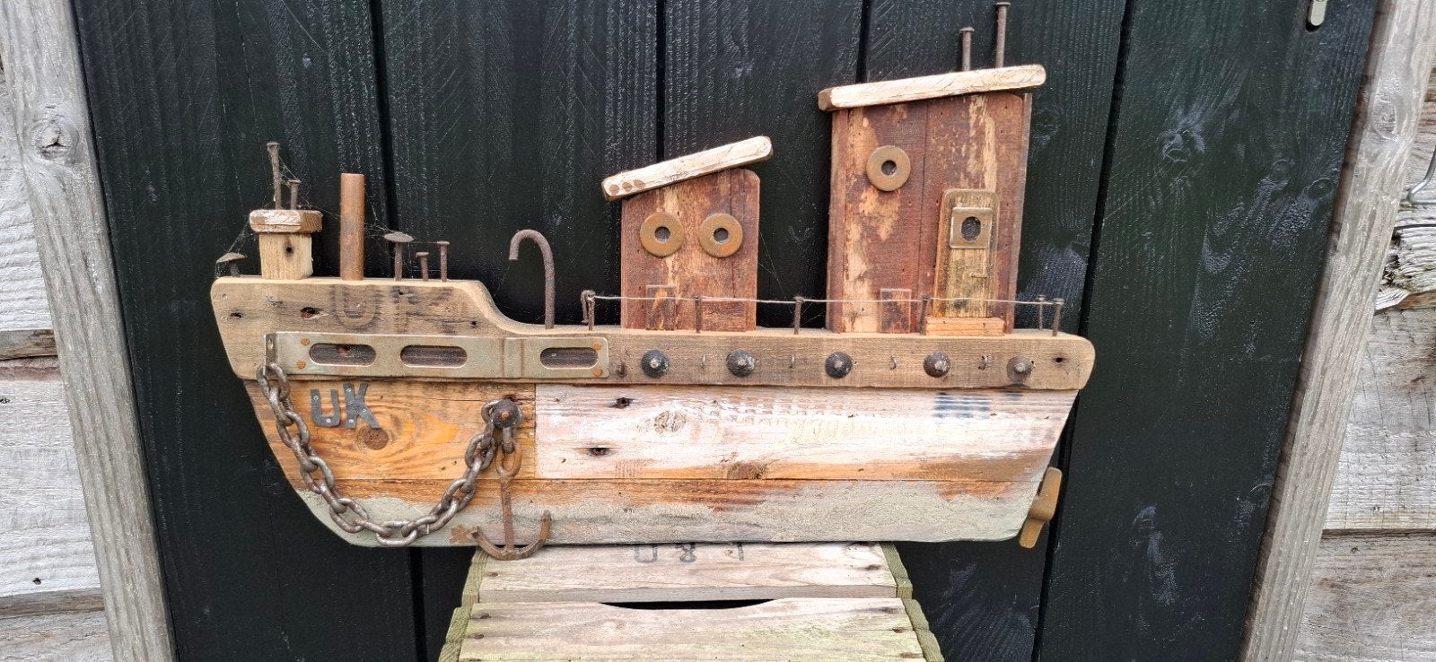 Houten kotter Urk tuin deco mancave, Tuin en Terras, Ophalen of Verzenden