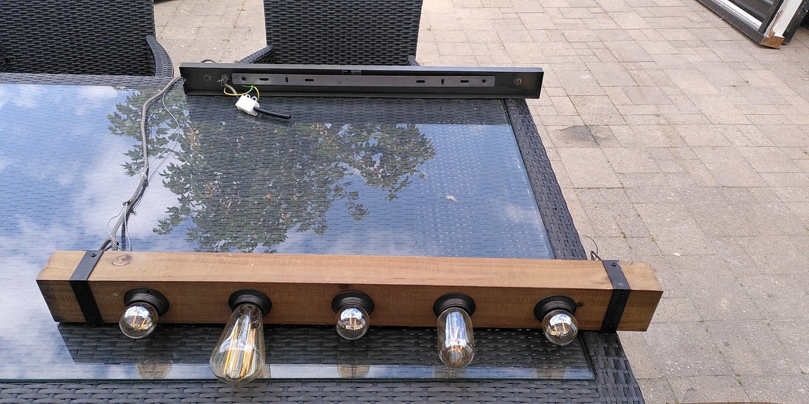 hanglamp hout woodhill, Ophalen, Gebruikt, Hout, E27 (groot)