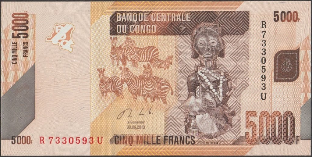 Congo 5000 francs 2013 UNC p.102b (# 364), Verzenden, Overige landen, Los biljet