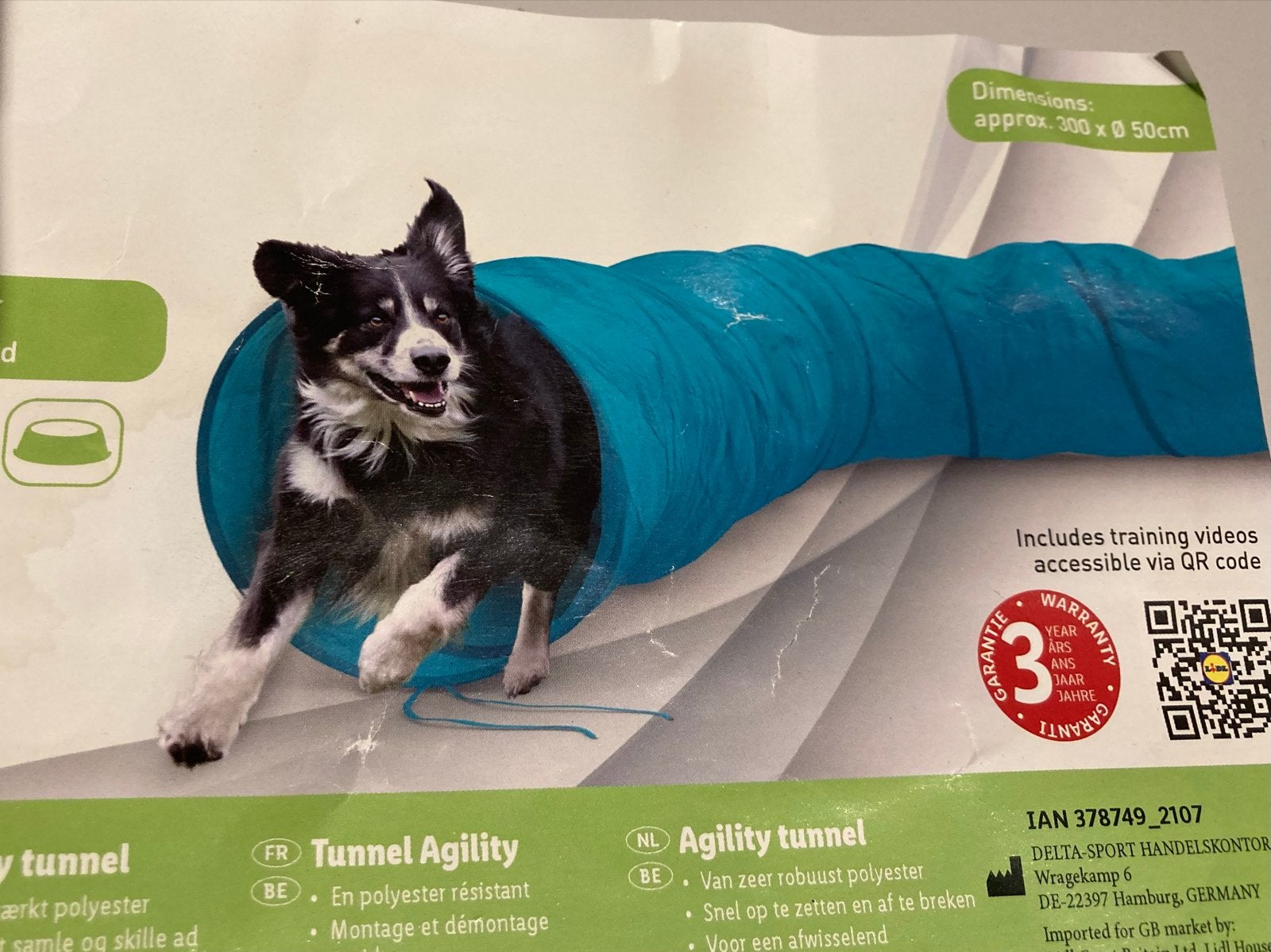 Agility tunnel voor handen training, rond 50cm, 3 meter lang, Dieren en Toebehoren, Overige merken, Ophalen of Verzenden, Zo goed als nieuw