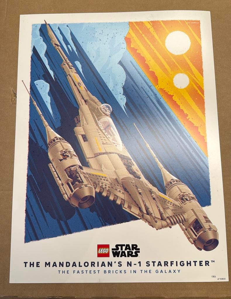 Lego Star Wars N-1 Starfighter poster door Joe Hogan, Star Wars, Lego, Overige typen, Nieuw