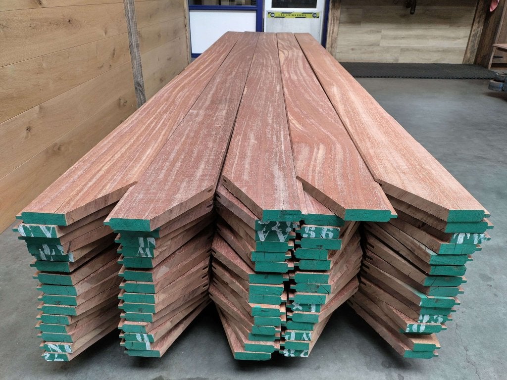 Azobe damwand nieuw 3cm dik damwandplanken  27x175mm