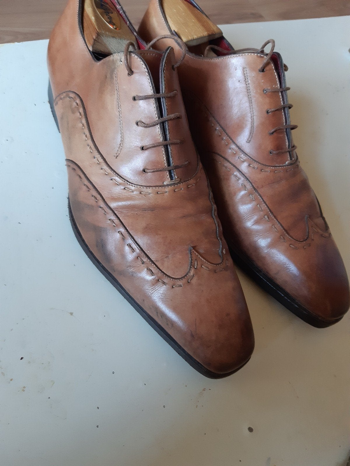 Santoni  8.5 (42.5), Ophalen of Verzenden, Gedragen, Bruin