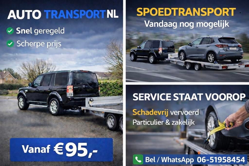 AUTO TRANSPORT VANAF €95,- Snel & zonder gedoe, Chauffeursdiensten