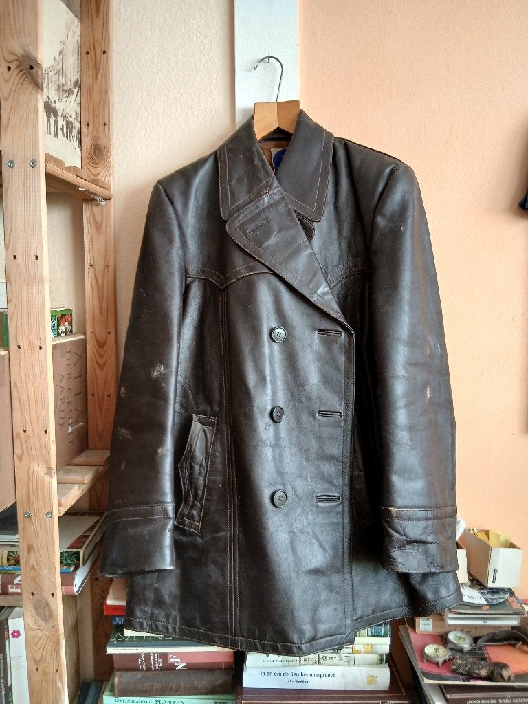 Leren Motorjas Vintage, Gelmok, Heren, Jas | leer, Ophalen of Verzenden