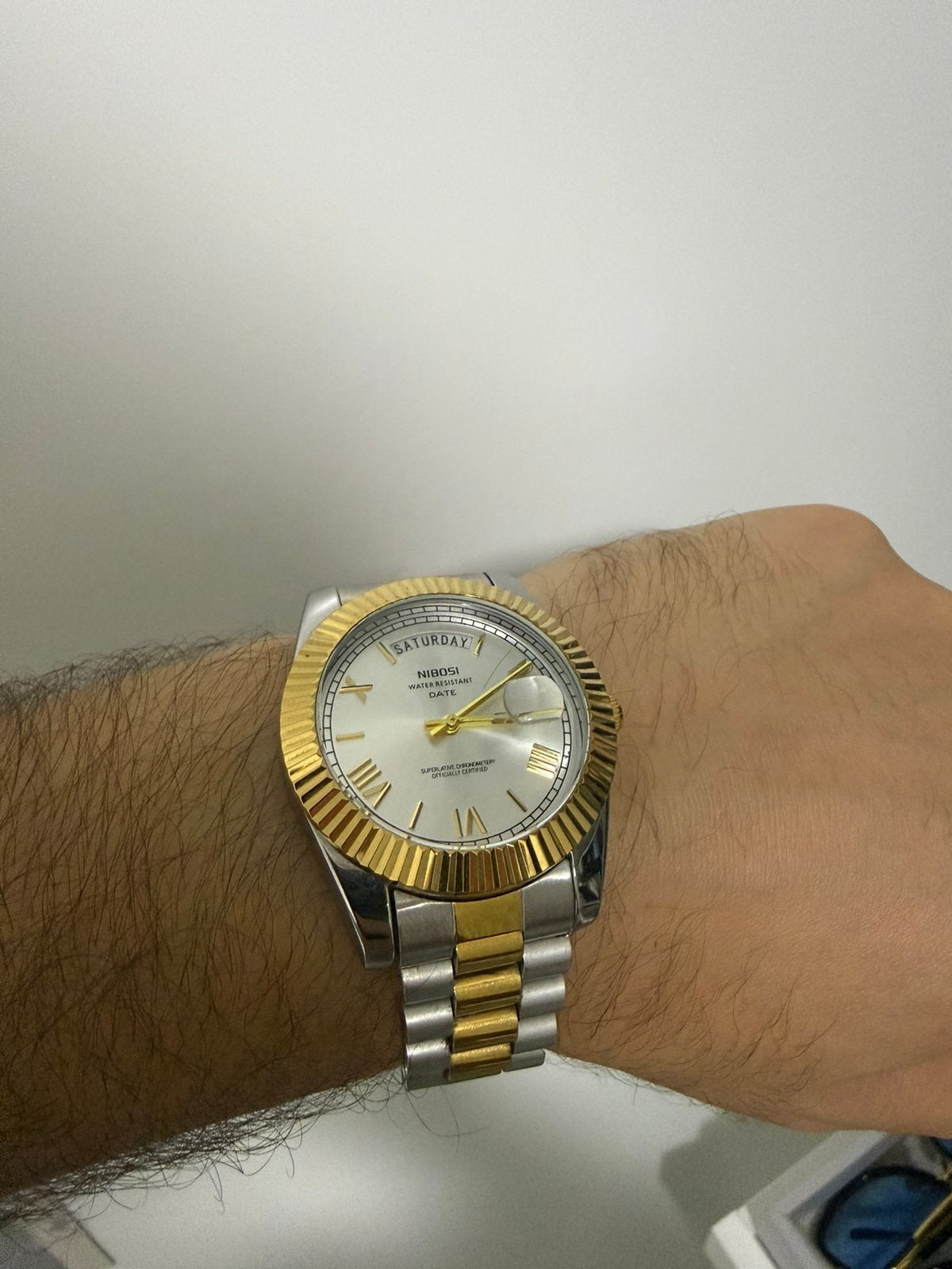 Horloge heren gold silver stijlvol, Ophalen of Verzenden, Zo goed als nieuw, Overige merken
