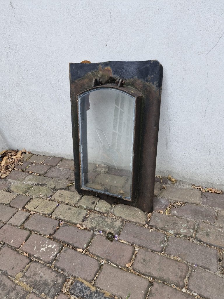 Antiek gietijzeren dakraam uit boerderij – ca. 43  68 cm, Ophalen, Gebruikt, Minder dan 80 cm, Minder dan 80 cm