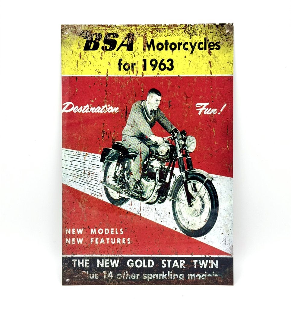 BSA Gold Star reclame bord | nieuw | 20x30cm, Ophalen of Verzenden, Nieuw, Reclamebord