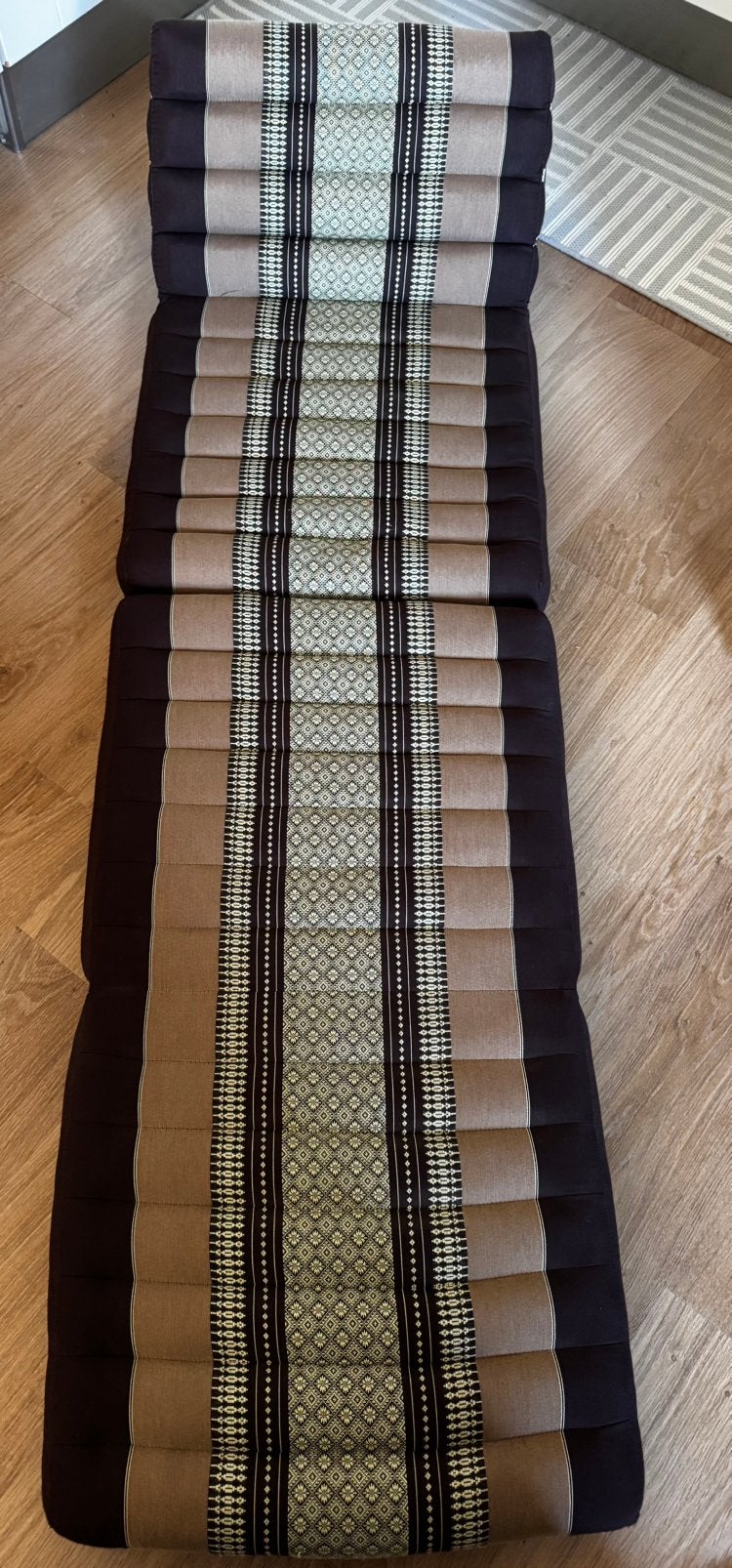 Bruin Thais kussen 3-delig opvouwbaar met kapok vulling, Ophalen, Bruin, Zo goed als nieuw, Loungekussen