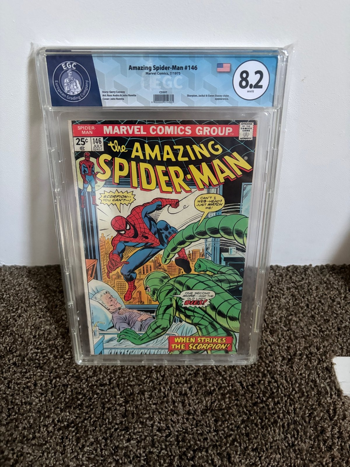 Amazing Spider-Man #146 EGC 8.2 - Scorpion, Jackal, Green Go, Eén comic, Verzenden, Zo goed als nieuw, Amerika