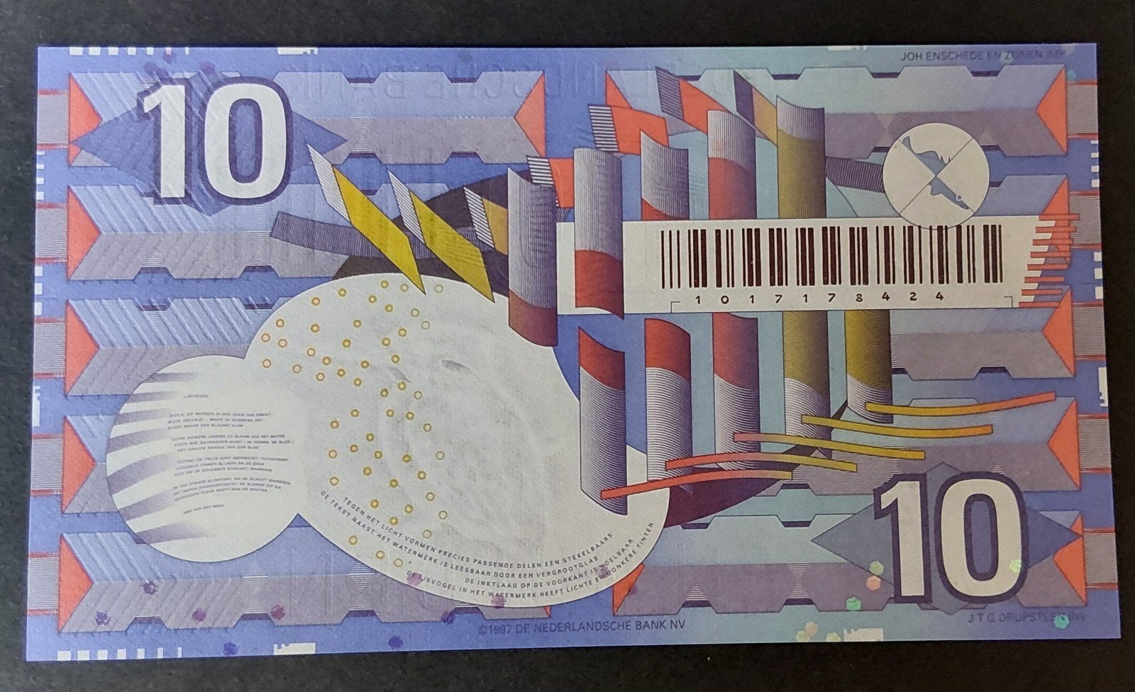 Bankbiljet  10 Gld. UNC kwaliteit 1997 catalogus Nvmh 50-1, Verzenden, 10 gulden, Los biljet