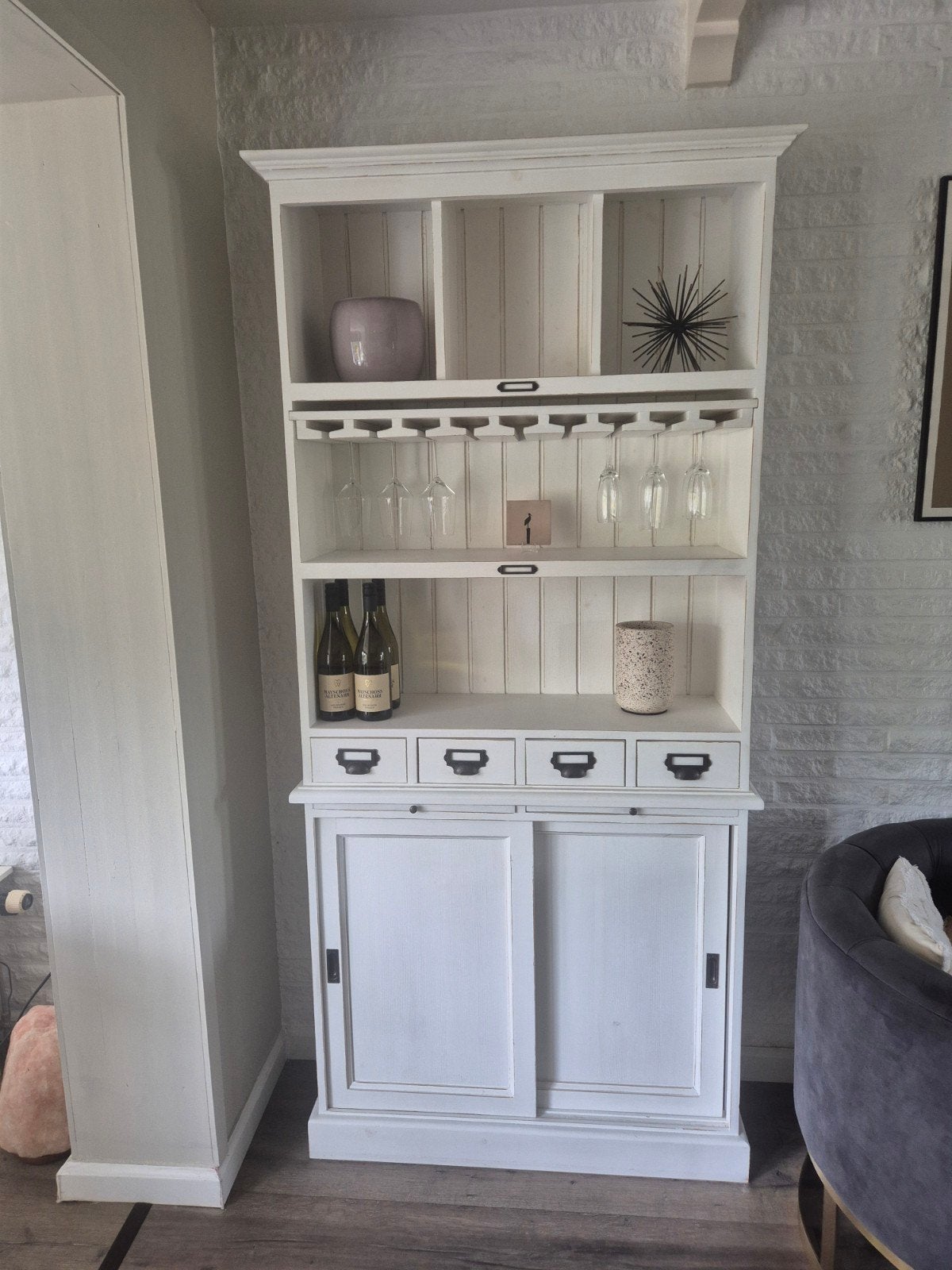 Goossens Buffetkast met wijn-/champagneglasrek, Huis en Inrichting, Kasten | Buffetkasten, 200 cm of meer, Ophalen of Verzenden