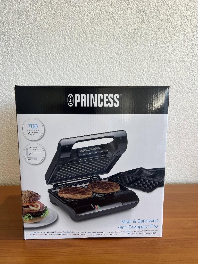 Princess - Multi & Sandwich Grill - Compact Pro, Verzenden, Vaatwasmachinebestendig, Nieuw, Tafelgrill