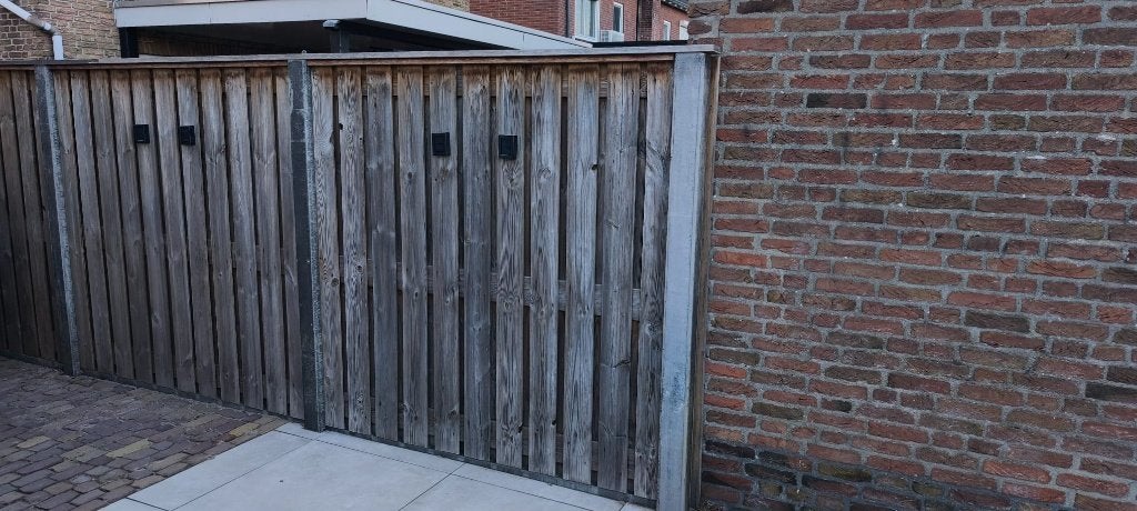 Betonpalen en onderplaten antraciet – 6 stuks, Ophalen, Gebruikt, Minder dan 180 cm, Palen