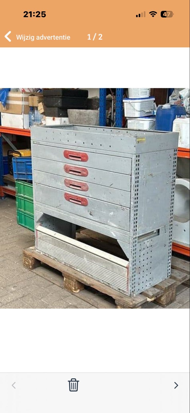 Stalen Ladenkast voor Volkswagen Caddy, Ophalen, Gebruikt, 5 laden of meer, 100 tot 150 cm