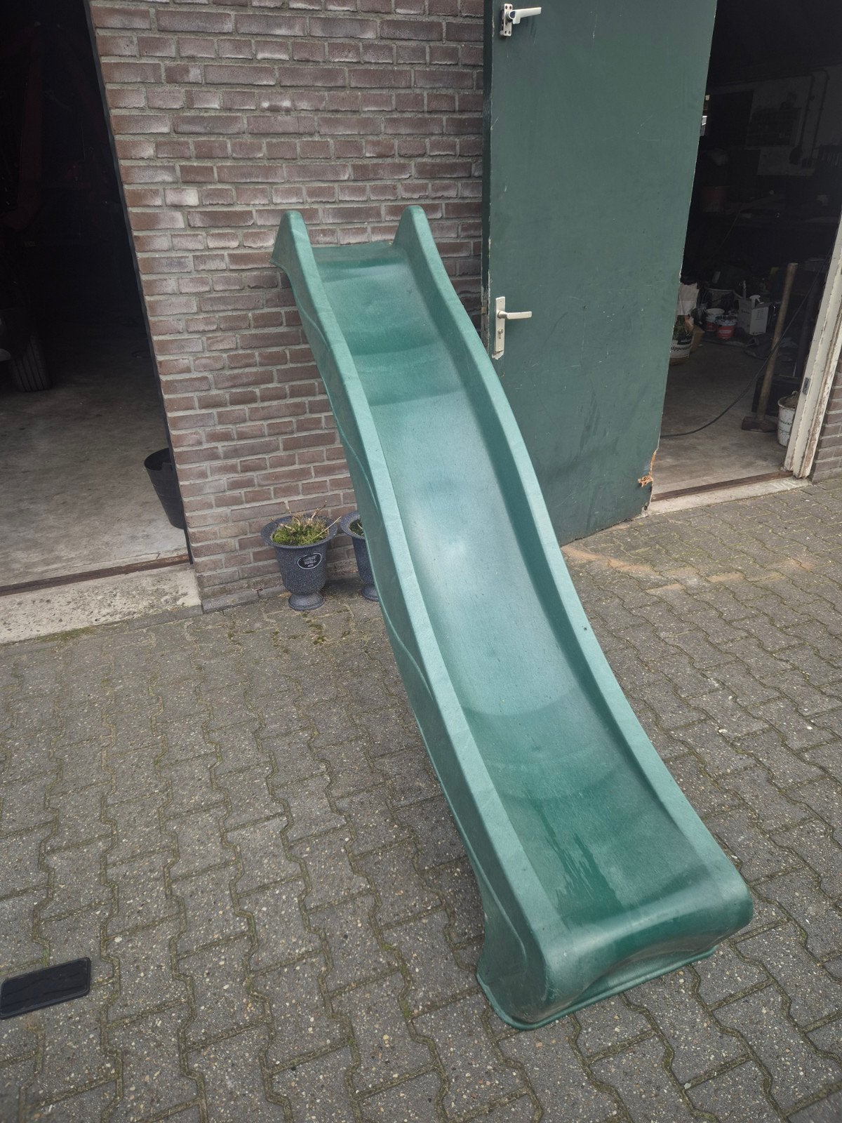 Groene glijbaan 230cm lang, 45cm breed, Ophalen, Gebruikt