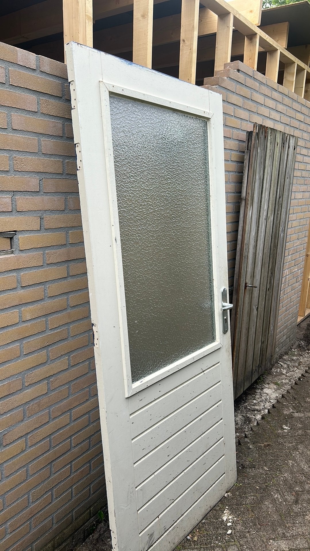 Schuurdeur met slot 93x221.5 cm, Doe-het-zelf en Verbouw, Deuren en Horren, Ophalen, Gebruikt, 80 tot 100 cm, Buitendeur
