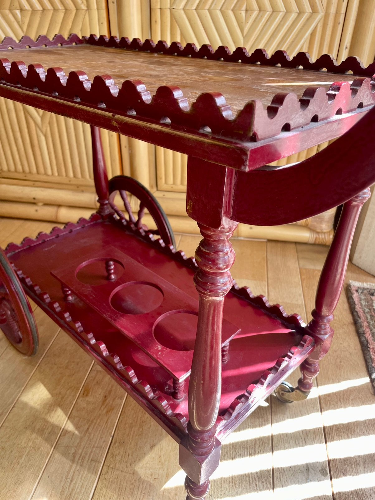 Fantastische antieke trolley / serveerwagen vintage barcart, Ophalen of Verzenden