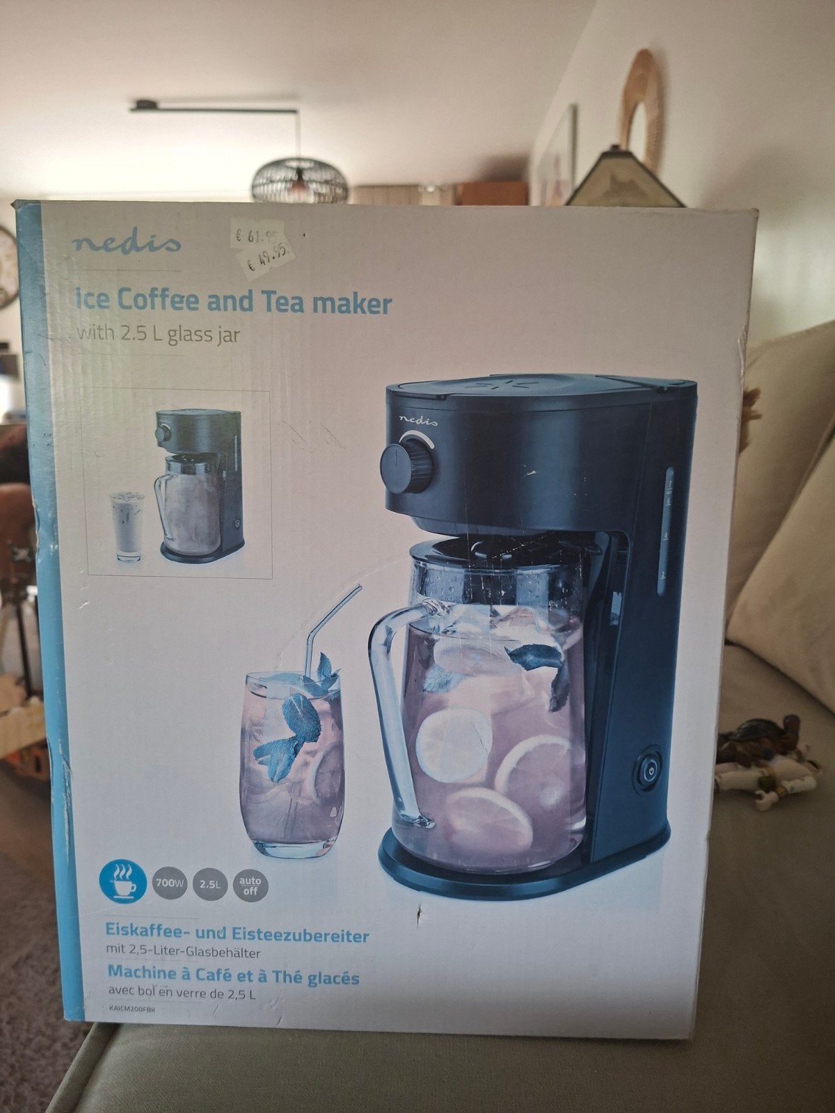Nedis IJskoffie- en IJstheemaker met 2.5L glazen kan, Ophalen, Nieuw, Koffiemachine