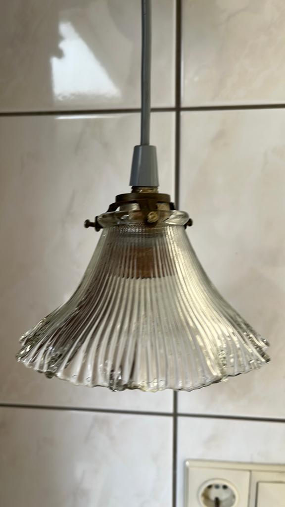 Holophane vintage franse lampjes glas kelkjes, Ophalen of Verzenden, Zo goed als nieuw, Glas, Minder dan 50 cm