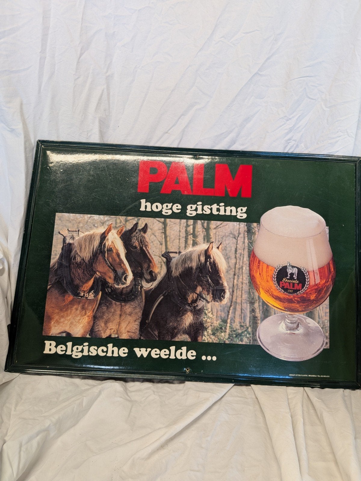 Vintage Palm Bier Reclamebord - Belgische Weelde, Verzamelen, Reclamebord, Gebruikt, Info@palm.be, Ophalen of Verzenden