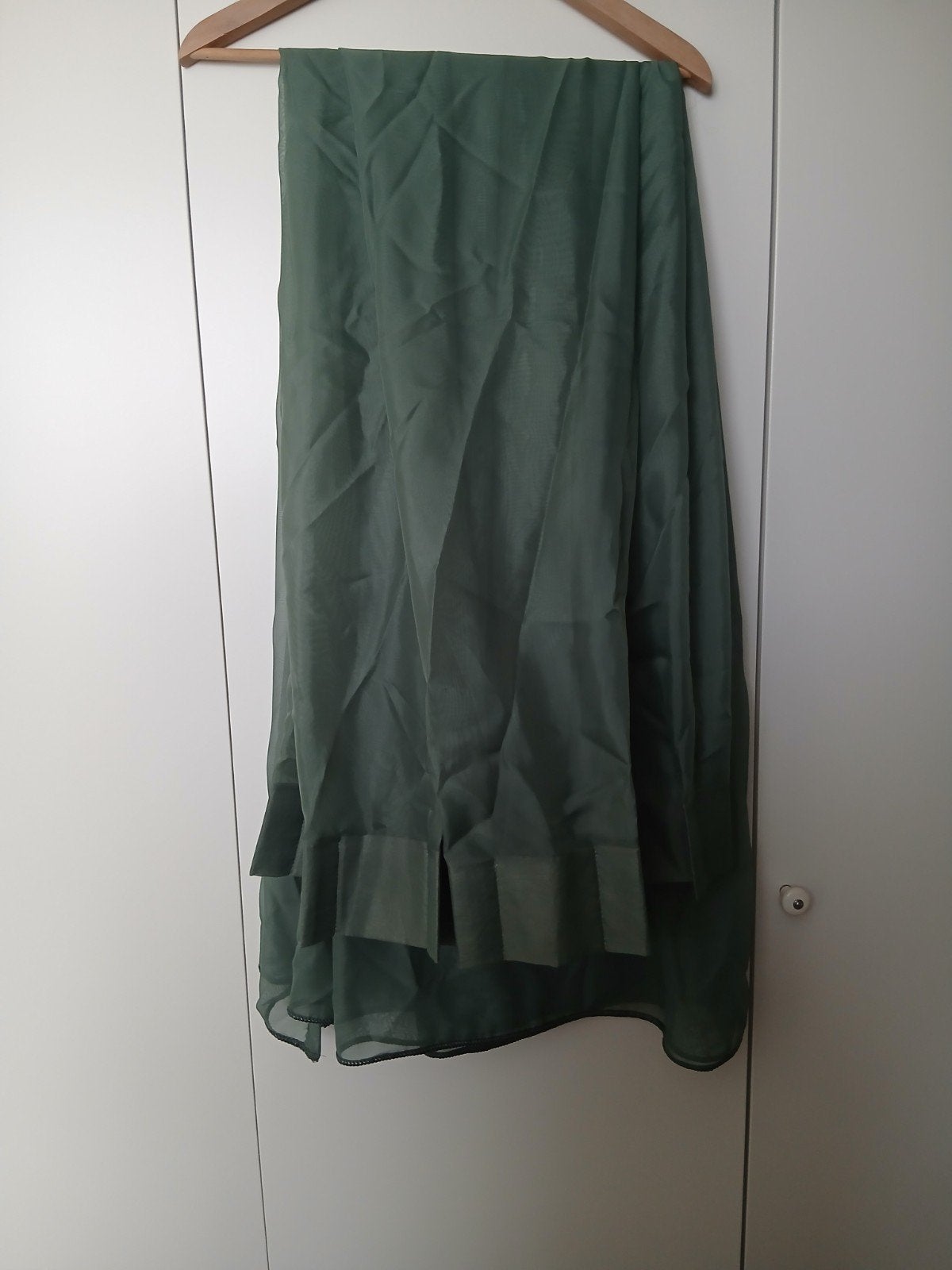 licht groen glas gordijnen set 2 stuks, Ophalen of Verzenden, Groen, 100 cm, 155 cm
