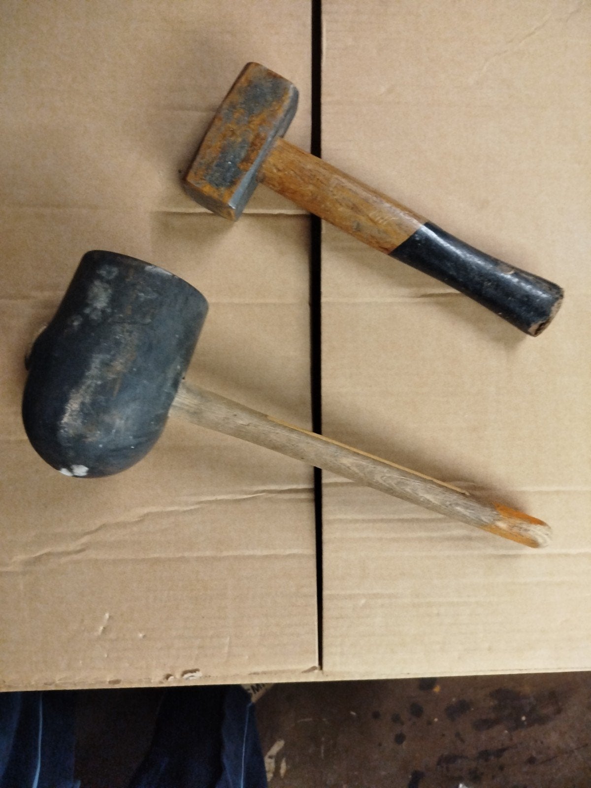 Vuistje en rubber hamer - Set van 2, Ophalen, Gebruikt, Hamer