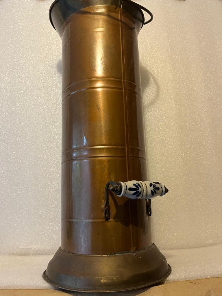 Vintage koperen kolenkit in prima staat., Antiek en Kunst, Antiek | Koper en Brons, Ophalen