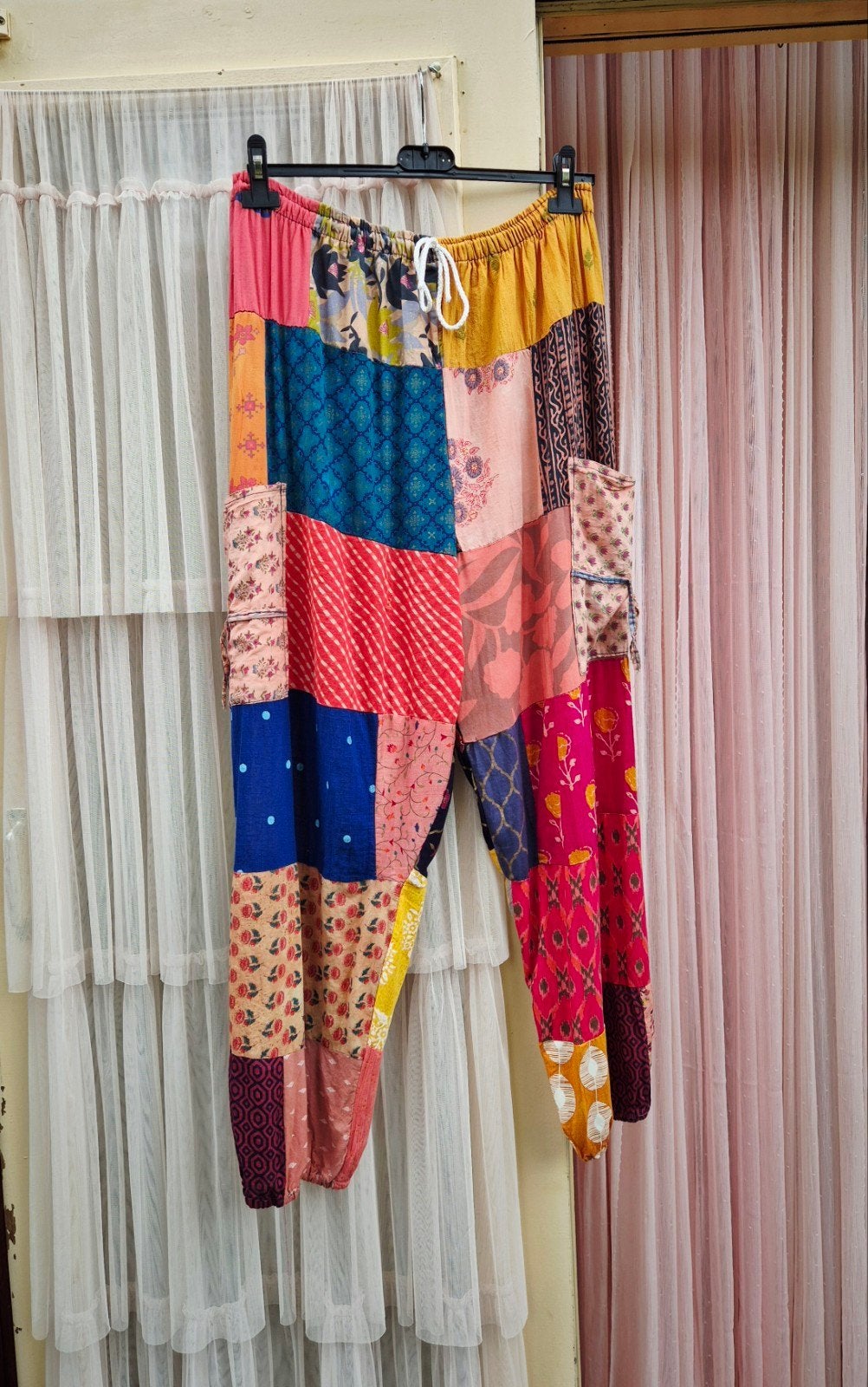 Hippie ibiza patchwork baggy broek harembroek Goa M L XL XL, Maat 38/40 (M), Boutique, Overige kleuren, Ophalen of Verzenden